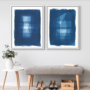  Set tablouri geometrice albastre picturi moderne albastre tablouri abstracte albastre print cadou tablouri originale  - arte vizuale și accesorii  - picturi - acuarele picturi - Artynos.ro