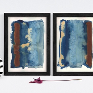  Set tablouri geometrice albastre picturi moderne albastre tablouri abstracte albastre print cadou tablouri originale  - Artynos.ro