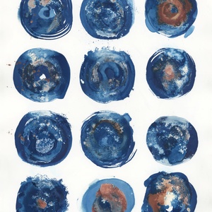 Print cianotipie hartie acuarela cadou inedit print abstract albastru decoratiune interioara design interior poster alb, Casa & Stil de viata, Accesorii pentru decorat casa, Picturi murale, Postere, Fotografie, grafica, desen, ilustratie, Pictura, ARTYNOS