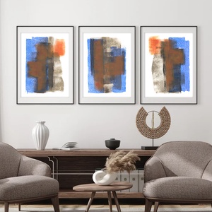 Set 3 printuri acuarela pe hartie poster acuarela print abstract decoratiune interioara design interior cadou - Artynos.ro