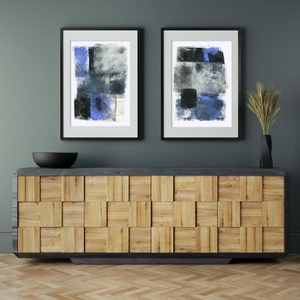 Set 2 Printuri Acuarela originala poster cadou inedit print abstract albastru decoratiune interioara design interior , Casă & Stil de viață, Accesorii pentru decorat casa, Picturi murale, Postere, Fotografie, grafică, desen, ilustrație, Pictură, ARTYNOS