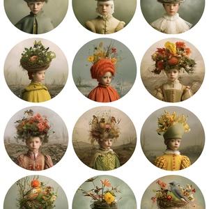 Nature Crown Portraits (A) � Botanical Fantasy Rice Paper , Rice paper decoupage, Hartie de orez A4 pentru decoupage, Accessorii si unelte, Hartie, Hartie decoupage, Decoupage, transfer si tehnici servetel, ARTYNOS