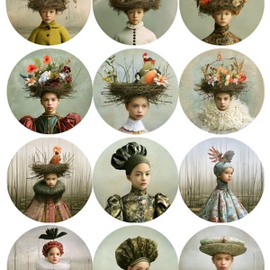 Nature Crown Portraits (B) � Botanical Fantasy Rice Paper , Rice paper decoupage, Hartie de orez A4 pentru decoupage, Accessorii si unelte, Hartie, Hartie decoupage, Decoupage, transfer si tehnici servetel, ARTYNOS