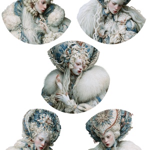 Porcelain Icons - Portrete fantezie pe hartie de orez, Hartie de orez decoupage A4 - Artynos.ro
