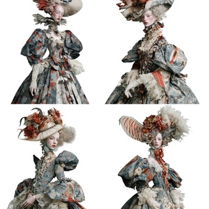 Velvet Relics - Portrete fantezie pe hartie de orez, Hartie de orez decoupage A4 - Artynos.ro
