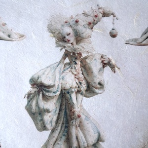 Hartie de orez A4, Harlequin Court personaje fantezie pe hartie de orez, Hartie de orez decoupage A4 - accessorii și unelte - hârtie - hârtie decoupage - Artynos.ro