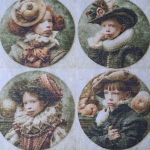 Hârtie de orez A4 Copii din epoca nobila (D) - Rice paper decoupage, Hartie de orez imprimata A4 - accessorii și unelte - hârtie - hârtie decoupage - Artynos.ro
