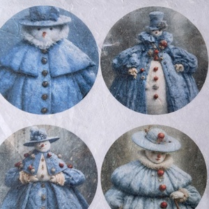 Hartie de orez A4  Snowman  (A) -  hartie de orez, rice paper decoupage A4 - accessorii și unelte - hârtie - hârtie decoupage - Artynos.ro