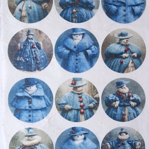 Hartie de orez A4  Snowman  (A) -  hartie de orez, rice paper decoupage A4 - accessorii și unelte - hârtie - hârtie decoupage - Artynos.ro