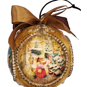 Glob - Craciunul in sat - crăciun - decorațiuni de crăciun de casă - pom de crăciun  - Artynos.ro