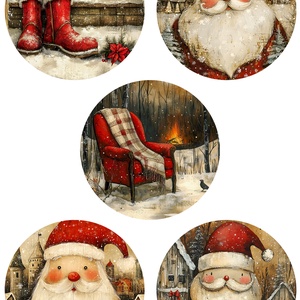 Hartie de orez A4, Artistic Rice Paper - Vintage Christmas (G), Accesorii si unelte, Hartie, Hartie decoupage, Decoupage, transfer si tehnici servetel, Hartie de orez  pentru decoupage, cu ilustratii vintage. Designul prezinta noua copii, animale, dec..., ARTYNOS