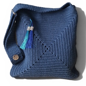 Geanta handmade bleumarin - genți și portofele - genți de mână și umăr - geantă casual - Artynos.ro