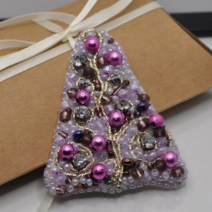 Brosa bradut mov accesorii sacou bijuterii handmade - bijuterii - broșă, insigne - insigne - Artynos.ro