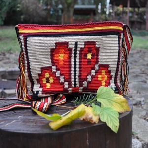 Geanta handmade Crisana- motiv popular traditional soare floare colectia traditional - Artynos.ro