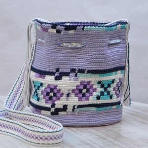Geanta handmade motive geometrice sfaditele coarnele berbecului si cale ocolita - geantă și husă - genți de umăr și genți de mână - genți de umăr - Artynos.ro