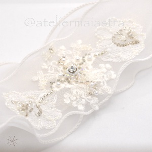 Esarfa dezgatit mireasa Regina - accesorii nuntă - accesorii de nuntă - curele de nuntă, panglici - Artynos.ro