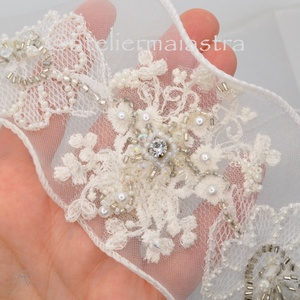 Esarfa dezgatit mireasa Regina - accesorii nuntă - accesorii de nuntă - curele de nuntă, panglici - Artynos.ro