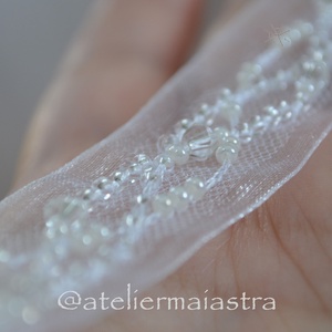 Esarfa dezgatit mireasa subtire cristale - accesorii nuntă - accesorii de nuntă - curele de nuntă, panglici - Artynos.ro