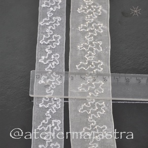 Esarfa dezgatit mireasa lata ivory margele cu aspect vintage - accesorii nuntă - accesorii de nuntă - curele de nuntă, panglici - Artynos.ro