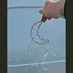 Suncatcher - Luna - Prinzator se Soare  - casă & stil de viață - decorațiuni de casă - decorațiuni de masă și rafturi - copaci din mărgele și sârmă - Artynos.ro