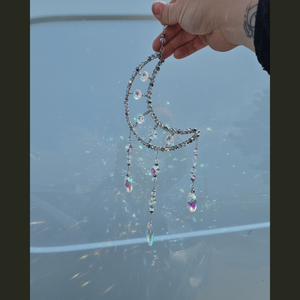 Suncatcher - Luna - Prinzator se Soare  - casă & stil de viață - decorațiuni de casă - decorațiuni de masă și rafturi - copaci din mărgele și sârmă - Artynos.ro