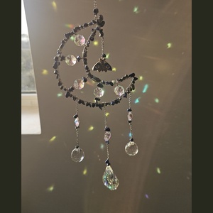 Suncatcher - Luna - Prinzator se Soare cu Lapis Lazuli - casă & stil de viață - decorațiuni de casă - decorațiuni de masă și rafturi - copaci din mărgele și sârmă - Artynos.ro