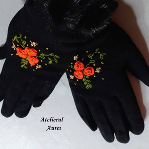 Mănuși cu broderie manuală, Îmbrăcăminte și modă, Eșarfe, pălării, fularuri, Mănușă, Broderie, ARTYNOS