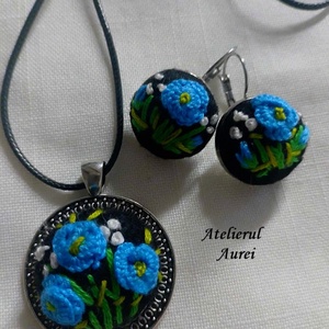 Set bijuterii cu broderie manuală, Bijuterii, Seturi de bijuterii, Broderie, ARTYNOS