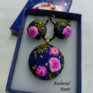 Set bijuterii cu broderie manuală, Bijuterii, Seturi de bijuterii, Broderie, ARTYNOS