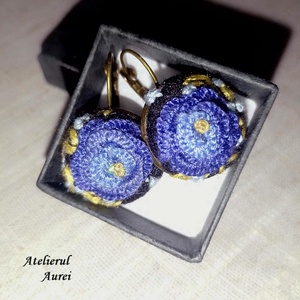 Cercei cu broderie manuala, Bijuterii, Cercei brodati, Cercei, Broderie, ARTYNOS