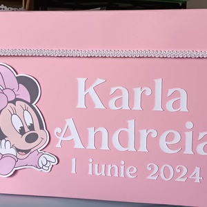 Cutie pentru dar botez fetițe Minnie roz - Artynos.ro