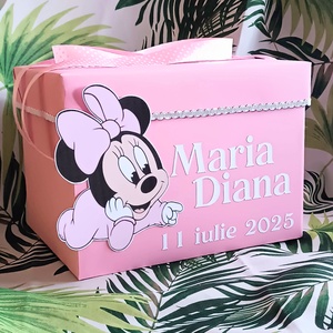 Cutie pentru dar botez fetite Minnie roz, Jucarii si echipamente pentru copii, Daruri de botez, Arta de hartie, ARTYNOS