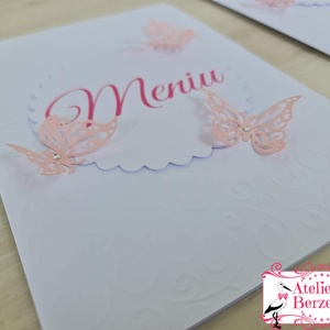 Meniuri tip carte pentru botez fetite fluturi - jucării și echipamente pentru copii - daruri de botez - Artynos.ro