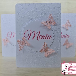 Meniuri tip carte pentru botez fetite fluturi - jucării și echipamente pentru copii - daruri de botez - Artynos.ro