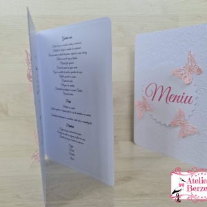 Meniuri tip carte pentru botez fetite fluturi - jucării și echipamente pentru copii - daruri de botez - Artynos.ro