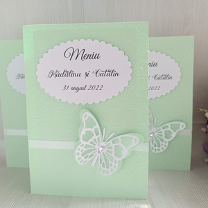 Meniuri tip carte pentru nuntă/botez fluturi - jucării și echipamente pentru copii - daruri de botez - Artynos.ro
