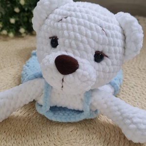 Ursuleț de pluș croșetat manual Norișor, corp moale - jucării și echipamente pentru copii - plușuri - ursuleț de pluș - Artynos.ro