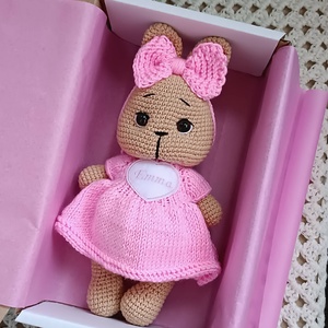 Jucarie crosetata manual Iepuras cu rochita roz, Jucarii si echipamente pentru copii, Plusuri, Iepure de plus, Crosetat, ARTYNOS