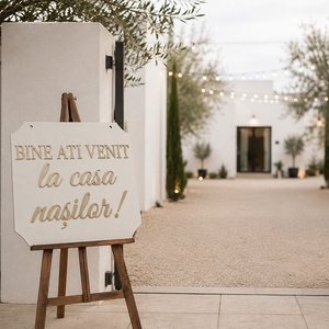Set 2x Plăcuță/panou Bine ați venit - accesorii nuntă - materiale decor pentru nuntă - decorațiuni pentru masa de nuntă  - Artynos.ro