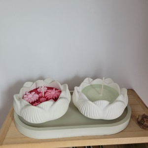 Set 2 lumanari handmade floare de lotus - casă & stil de viață - lumânări, parfumuri, arome - lumânări artizanale - Artynos.ro