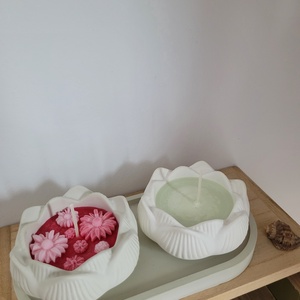 Set 2 lumanari handmade floare de lotus - casă & stil de viață - lumânări, parfumuri, arome - lumânări artizanale - Artynos.ro