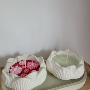 Set 2 lumanari handmade floare de lotus - casă & stil de viață - lumânări, parfumuri, arome - lumânări artizanale - Artynos.ro