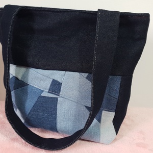 Geanta din denim, Geantă și husă, Genți de umăr și genți de mână, Geantă casual, Cusătură, Patchwork, matlasare, ARTYNOS