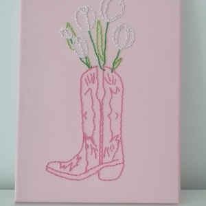 set 2 pânze brodate manual - cowgirl chic -  - Artynos.ro