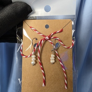 Martisor cercei din otel inoxidabil si perla de cultura , Bijuterii, Martisor, Confectionarea bijuteriilor, ARTYNOS