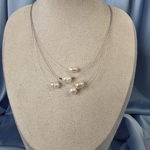 Coliere pe fir transparent si perla de cultura  - accessorii și unelte - mărgea, componente de bijuterii - perlă adevărată - Artynos.ro