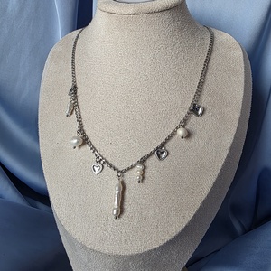 Colier din oțel inoxidabil si perle de cultură  - bijuterii - coliere - coliere cu pandative - Artynos.ro