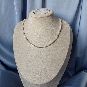 Colier din perle de cultura  si otel inoxidabil , Bijuterii, Coliere, Coliere din perle, Confectionarea bijuteriilor, ARTYNOS