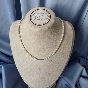 Colier din perle de cultură  si oțel inoxidabil  - bijuterii - coliere - coliere din perle - Artynos.ro