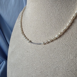 Colier din perle de cultură  si oțel inoxidabil  - bijuterii - coliere - coliere din perle - Artynos.ro